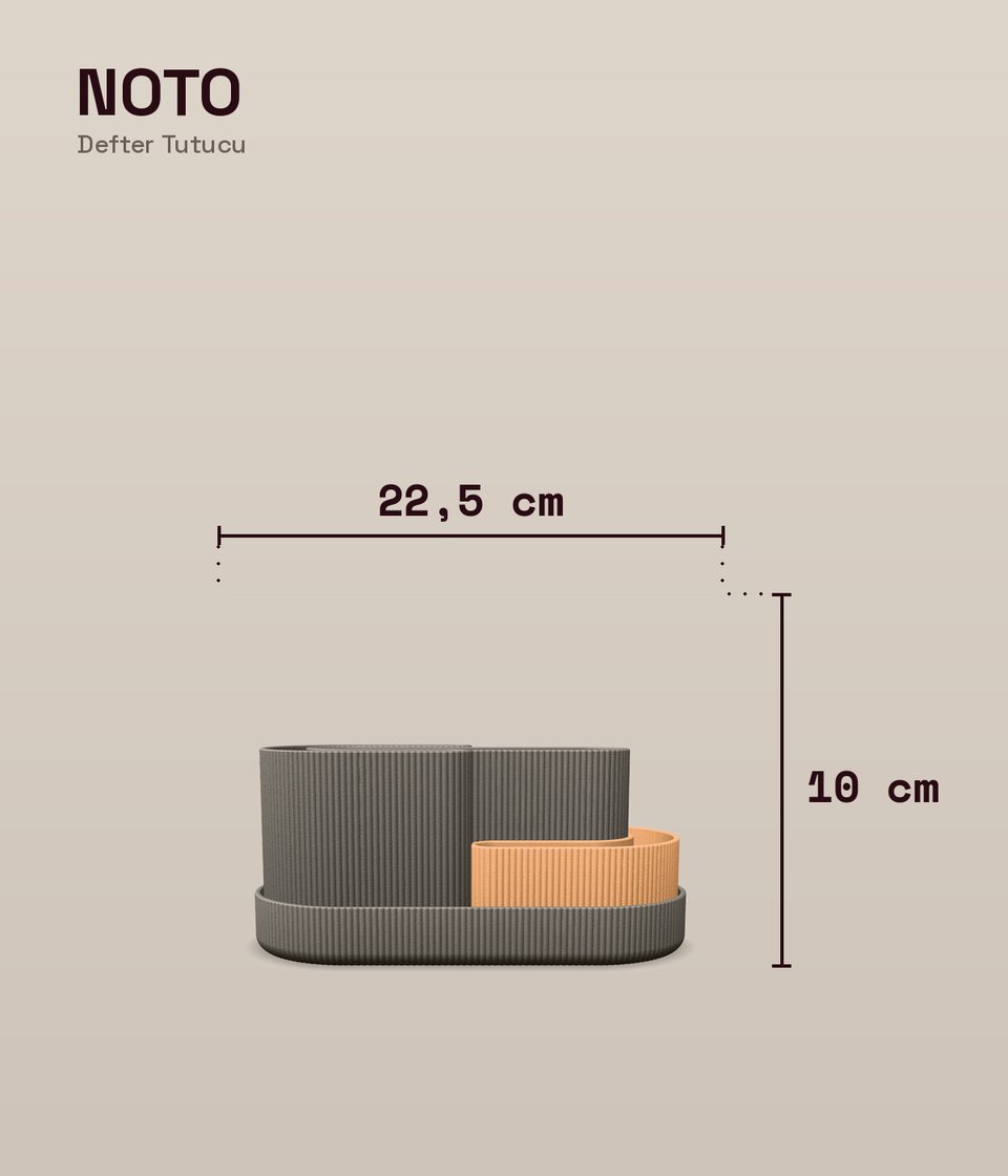 Noto Defter Tutucu ölçü şeması