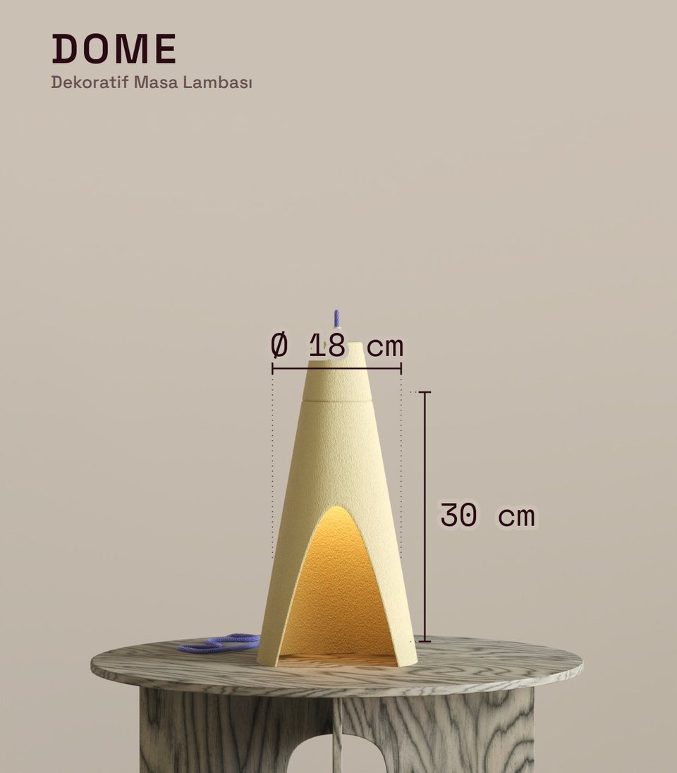 Dome Decorative Table Lamp dimension drawing
