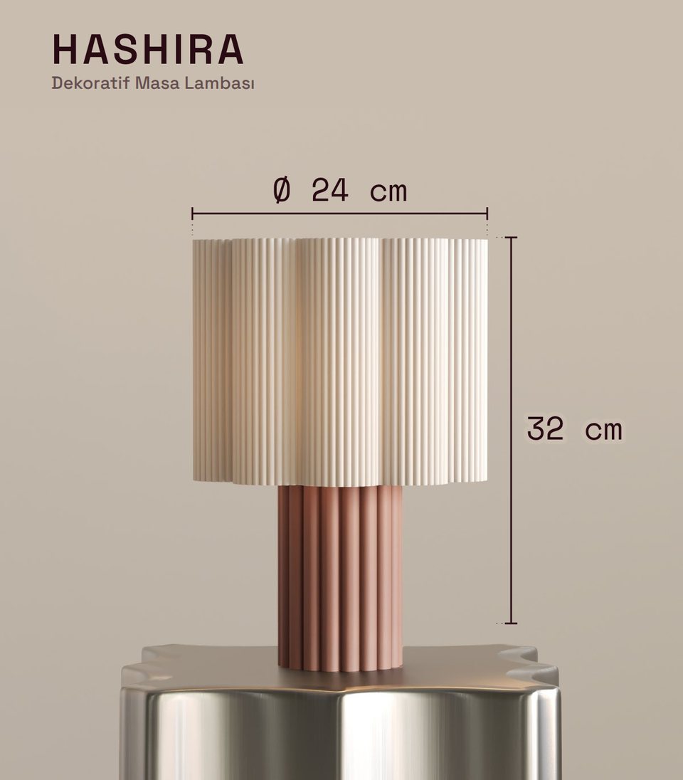 Hashira Decorative Table Lamp dimension drawing