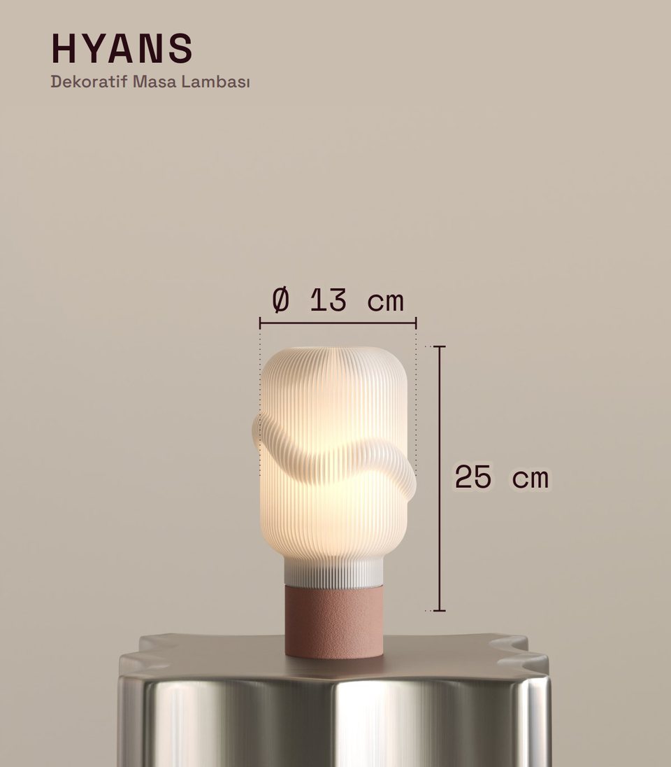 Hyans Decorative Table Lamp dimension drawing