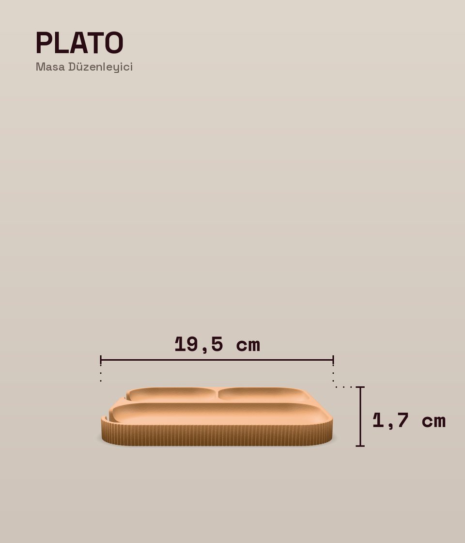 Plato Masa Düzenleyici ölçü şeması