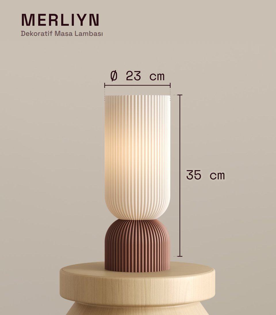 Merliyn Dekoratif Masa Lambası ölçü şeması
