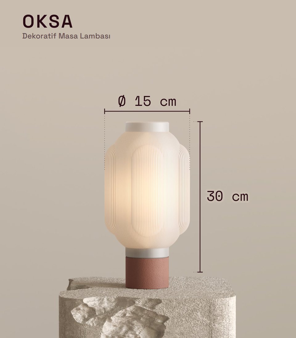 Oksa Decorative Table Lamp dimension drawing
