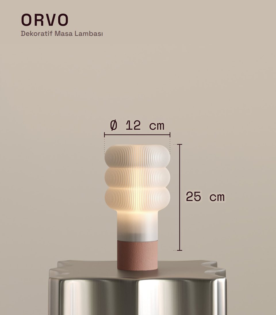 Orvo Decorative Table Lamp dimension drawing