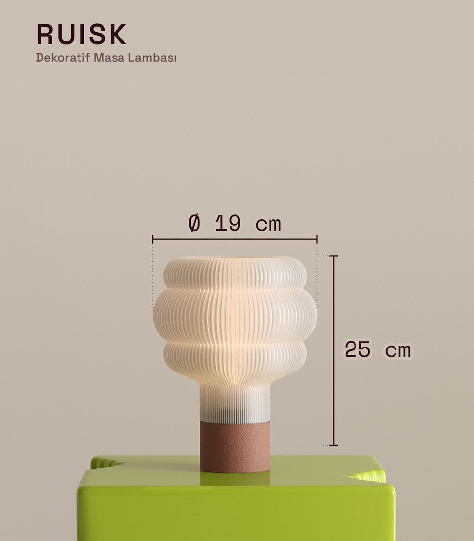 Ruisk Decorative Table Lamp dimension drawing