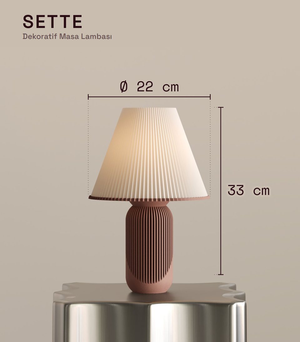 Sette Decorative Table Lamp dimension drawing