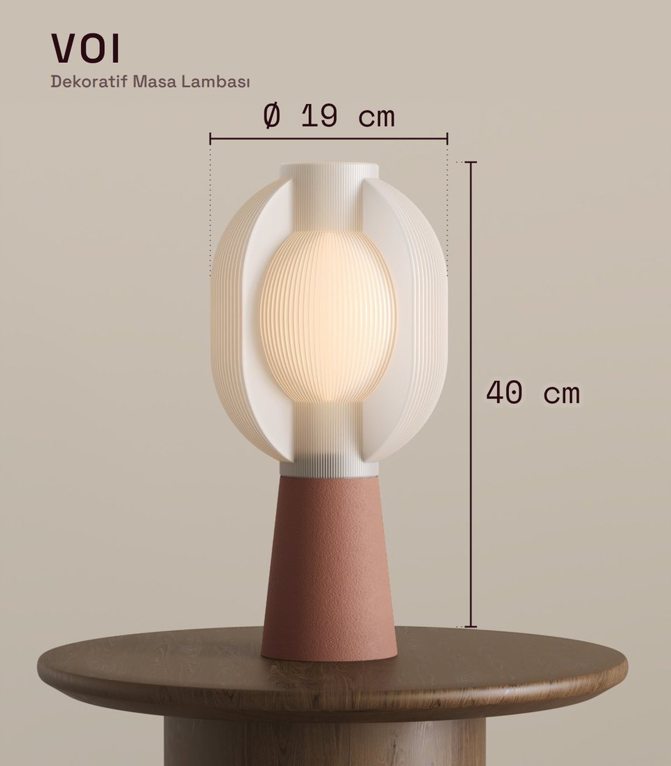 Voi Decorative Table Lamp dimension drawing