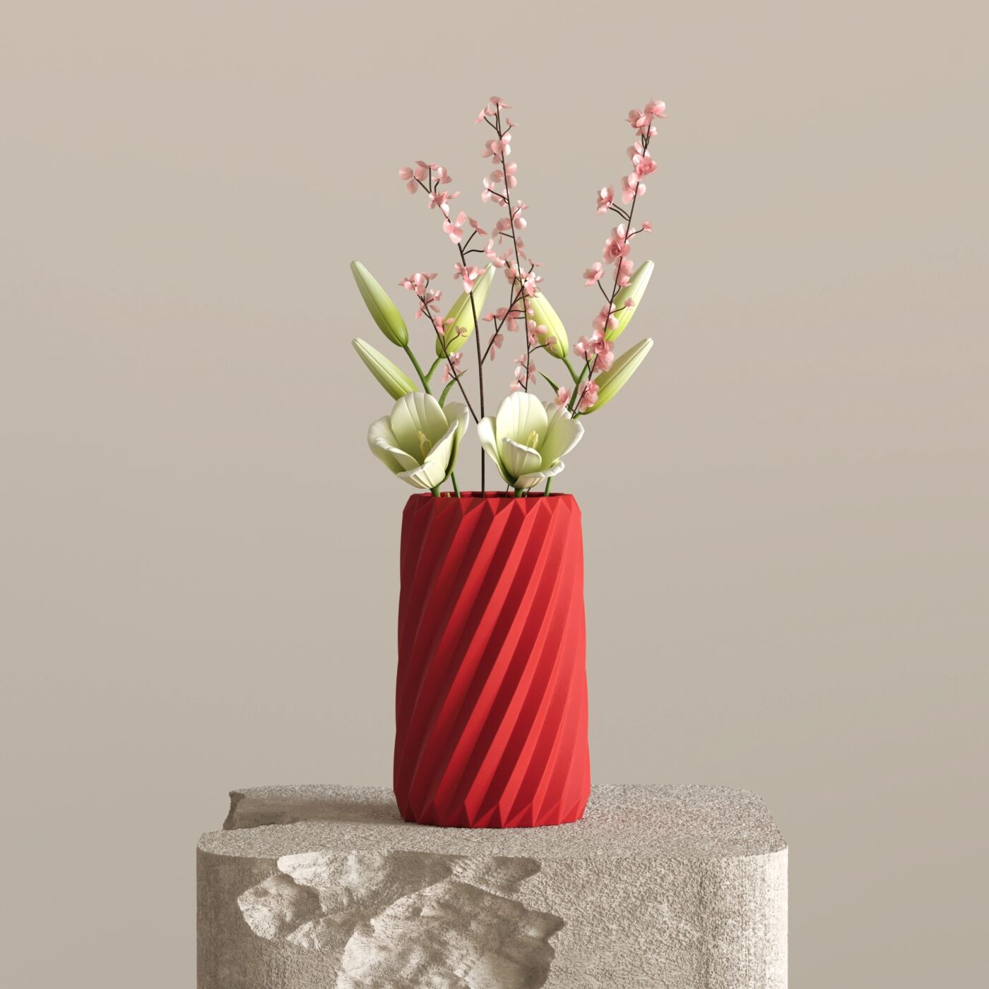 Spira Dekoratif Vazo – Chinese Red