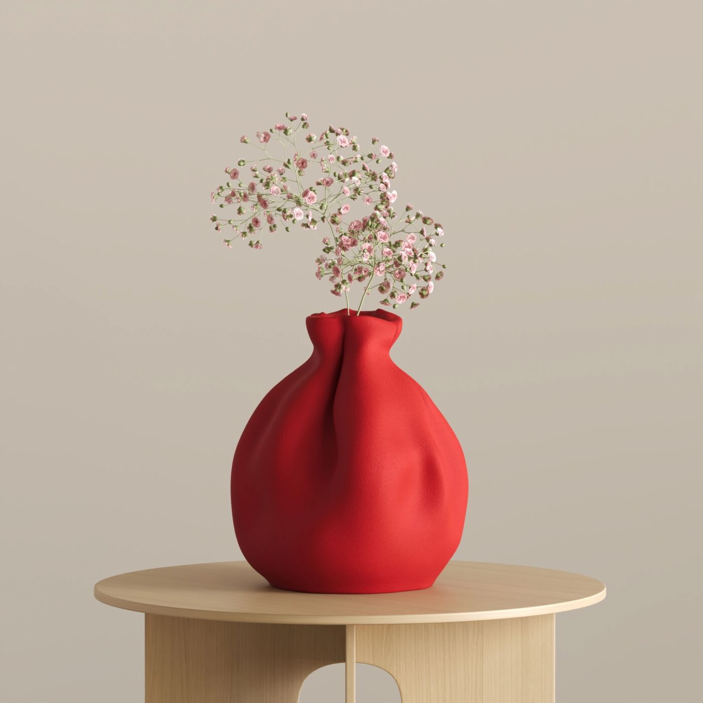Gloria-2 Decorative Vase – Chinese Red