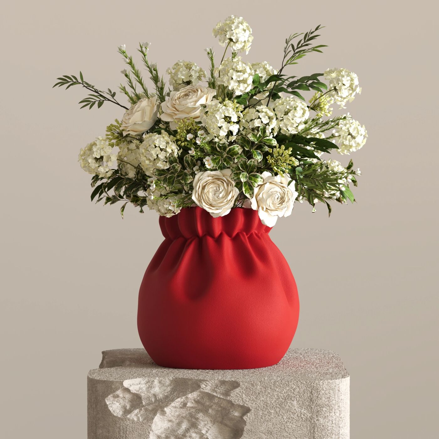Gloria-1 Dekoratif Vazo – Chinese Red