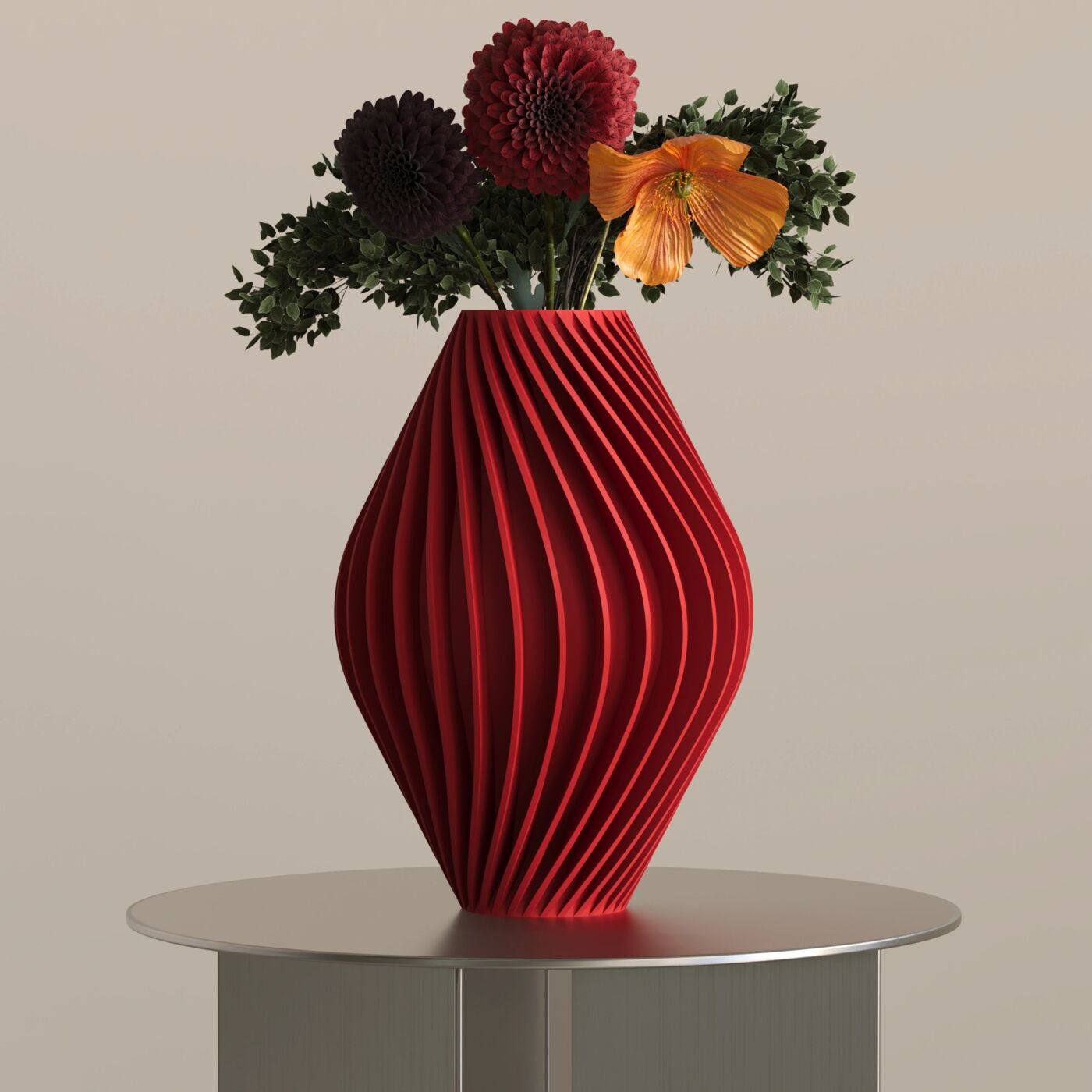 Cylin Dekoratif Vazo – Chinese Red