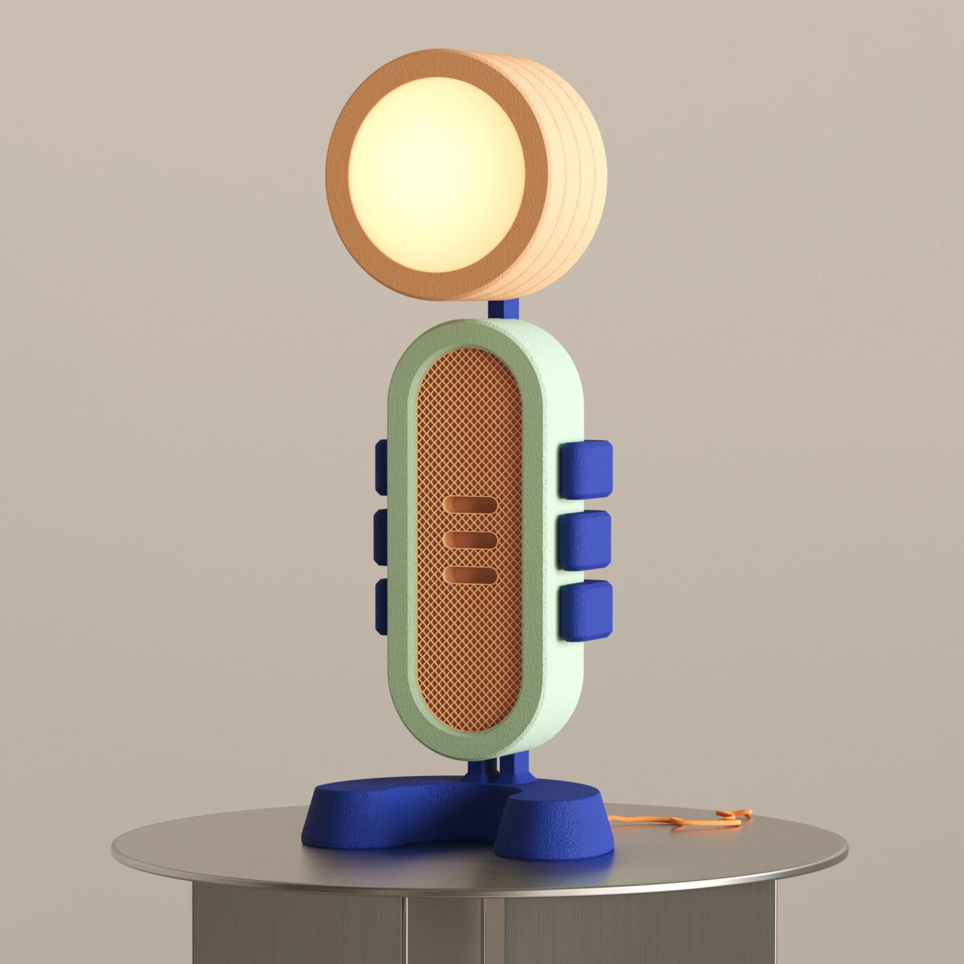 Robotto Dekoratif Masa Lambası – RGB Blue