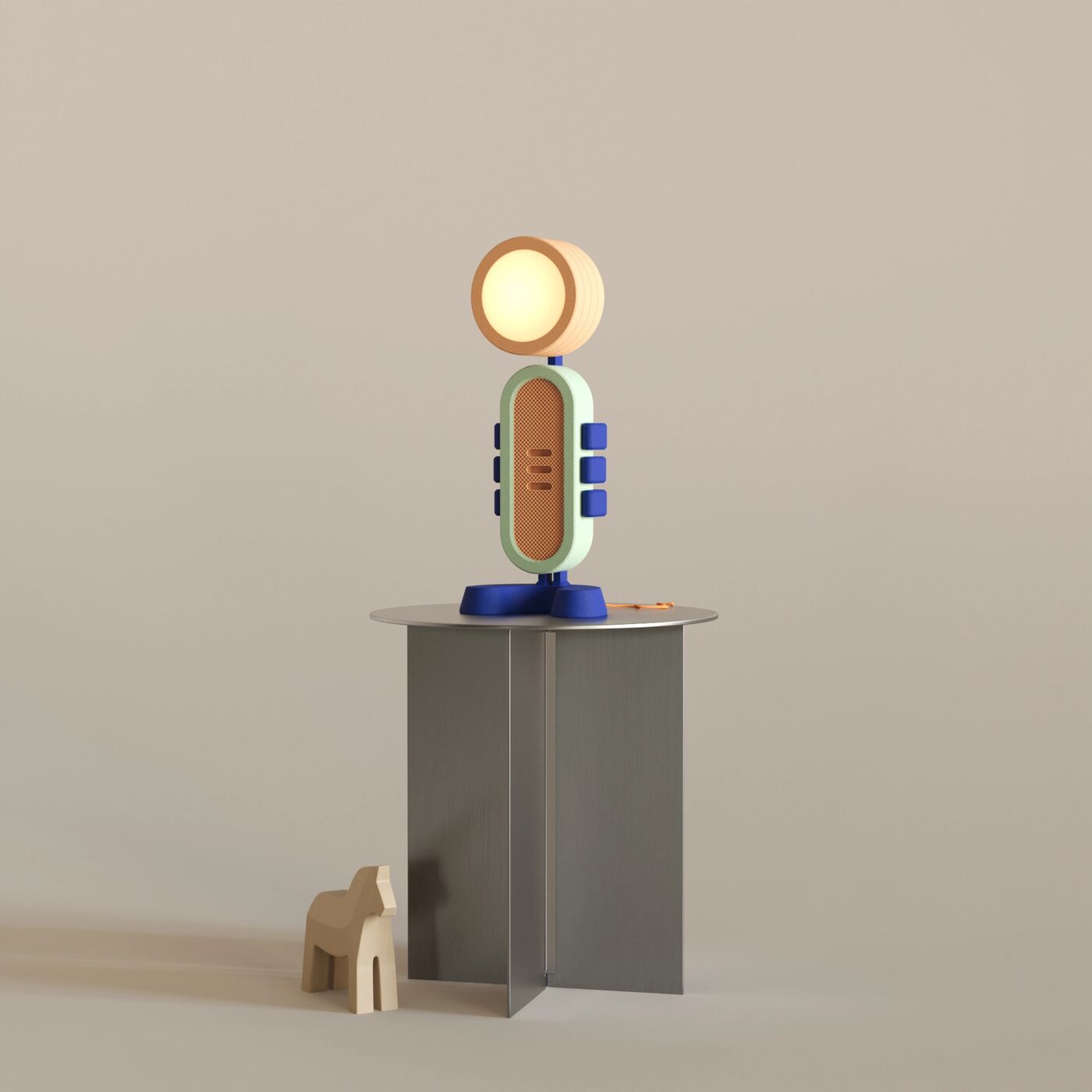 Robotto Dekoratif Masa Lambası – RGB Blue