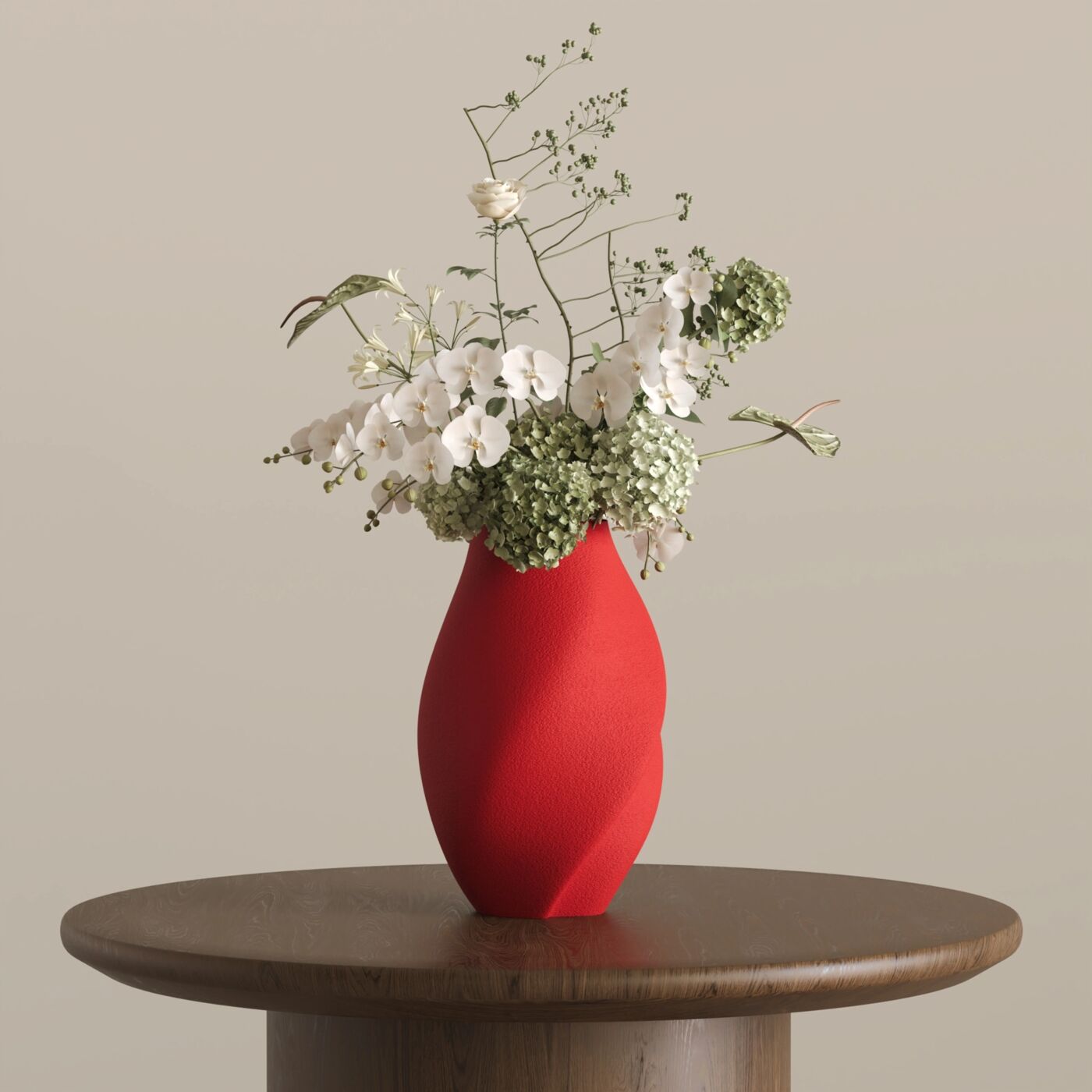 Scoria Dekoratif Vazo – Chinese Red