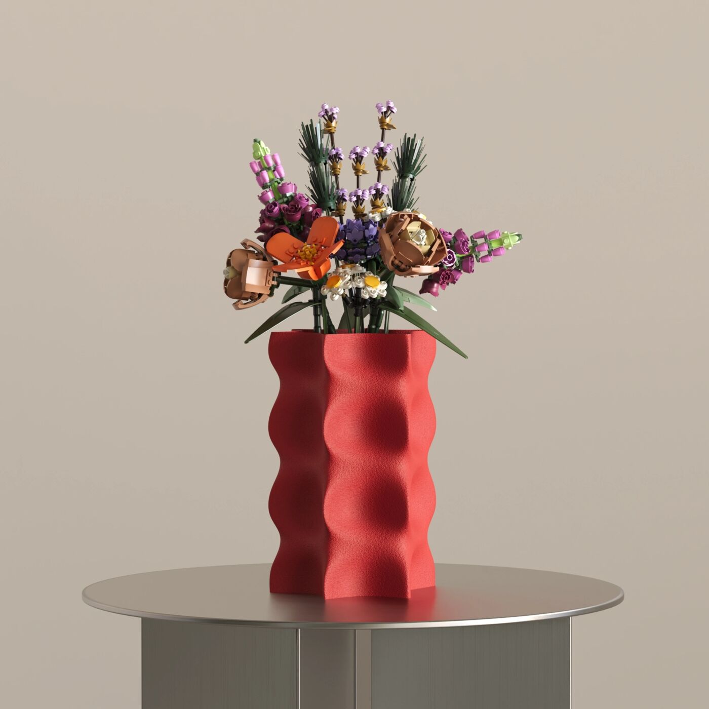 Crag Dekoratif Vazo – Chinese Red