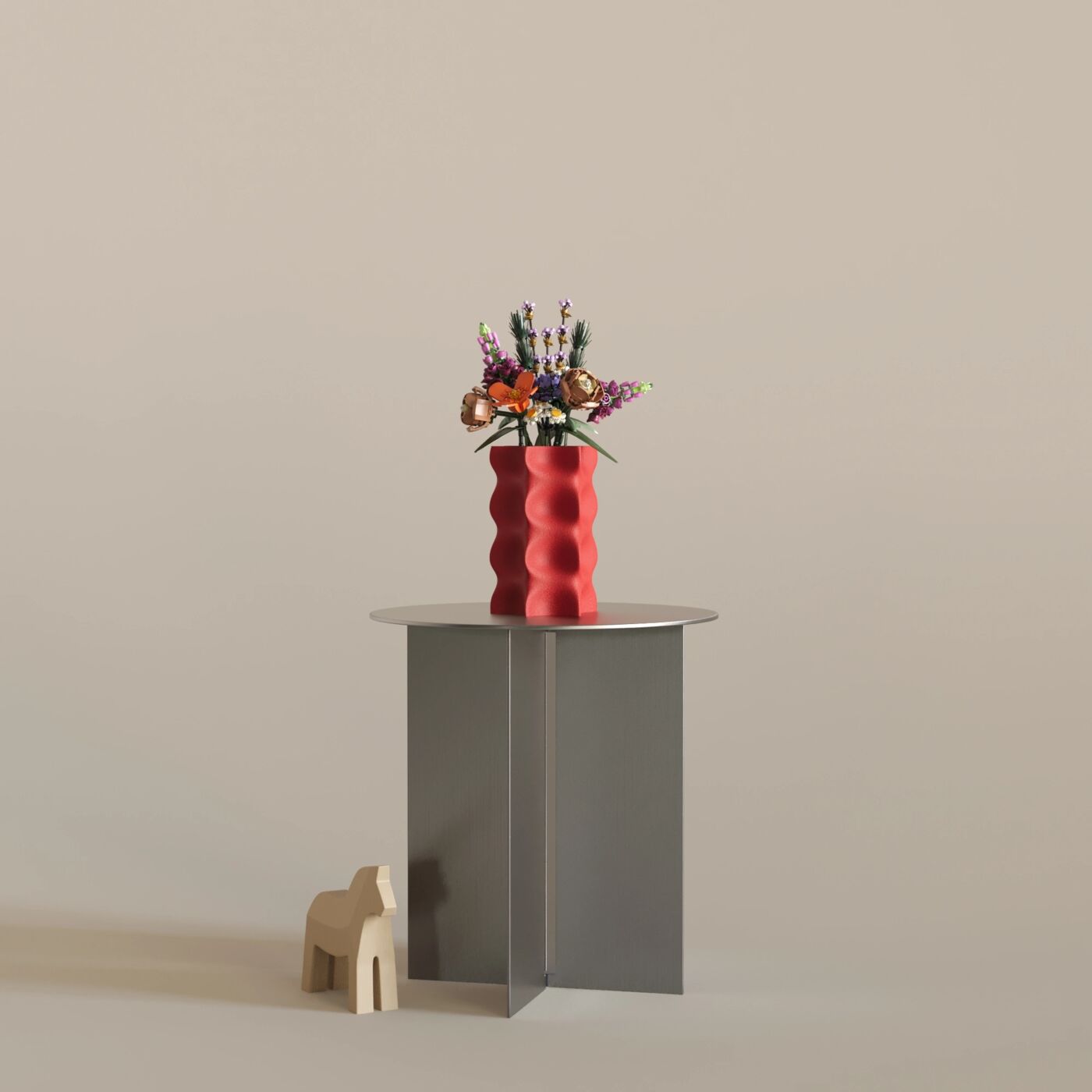 Crag Dekoratif Vazo – Chinese Red