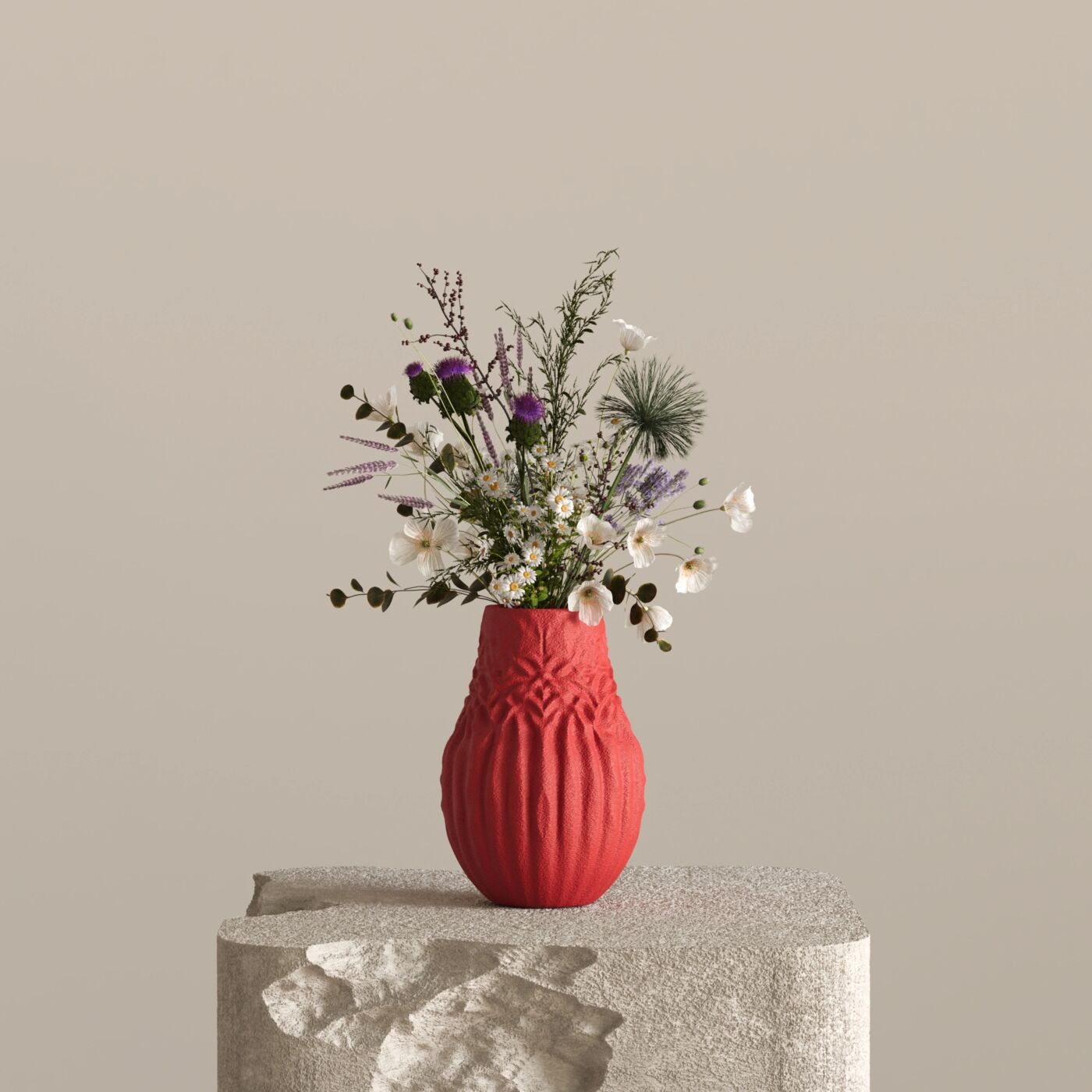 Pith Dekoratif Vazo – Chinese Red