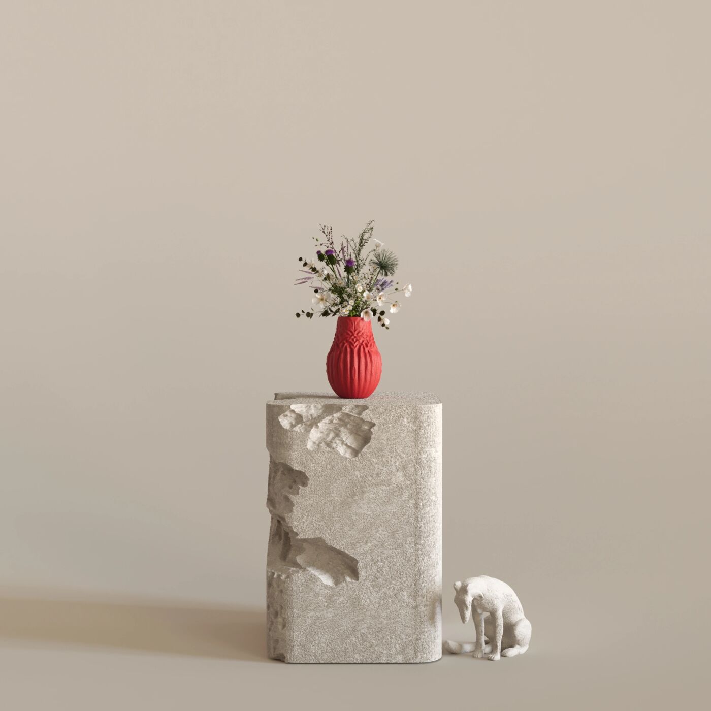 Pith Dekoratif Vazo – Chinese Red