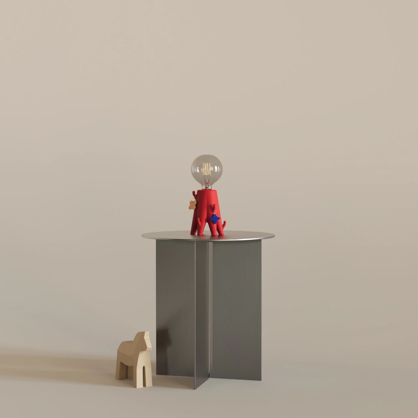 Mini Cactus Decorative Table Lamp – Chinese Red
