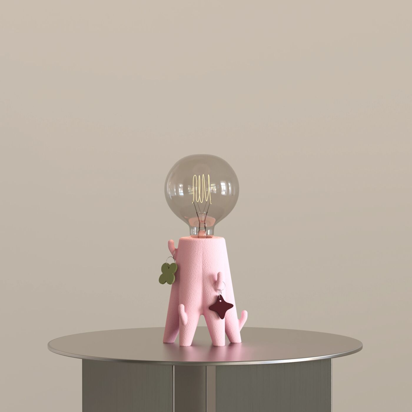 Mini Cactus Decorative Table Lamp – Lotus Powder