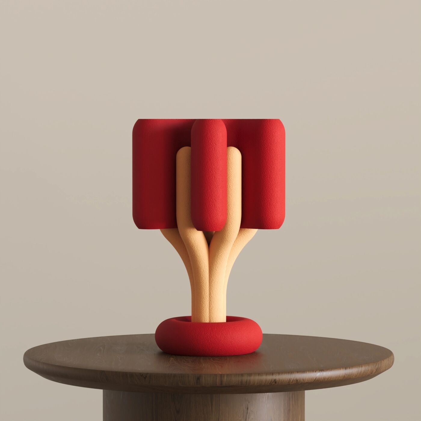 Blob Tree Decorative Table Lamp – Chinese Red