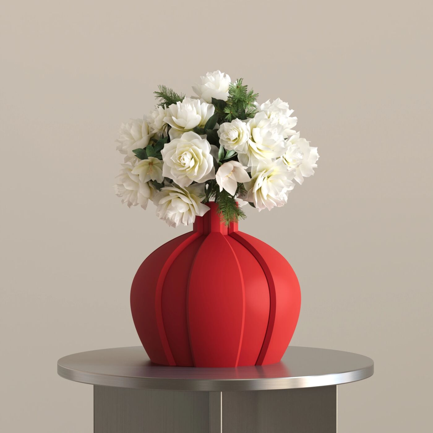 Pinguis Dekoratif Vazo – Chinese Red