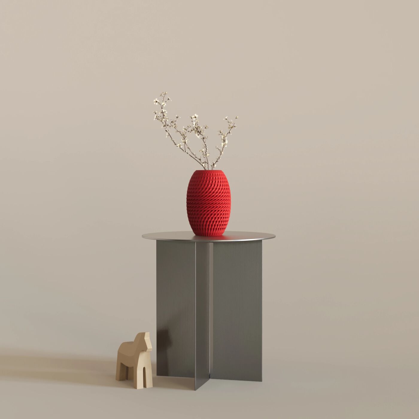 Orbis Dekoratif Vazo – Chinese Red