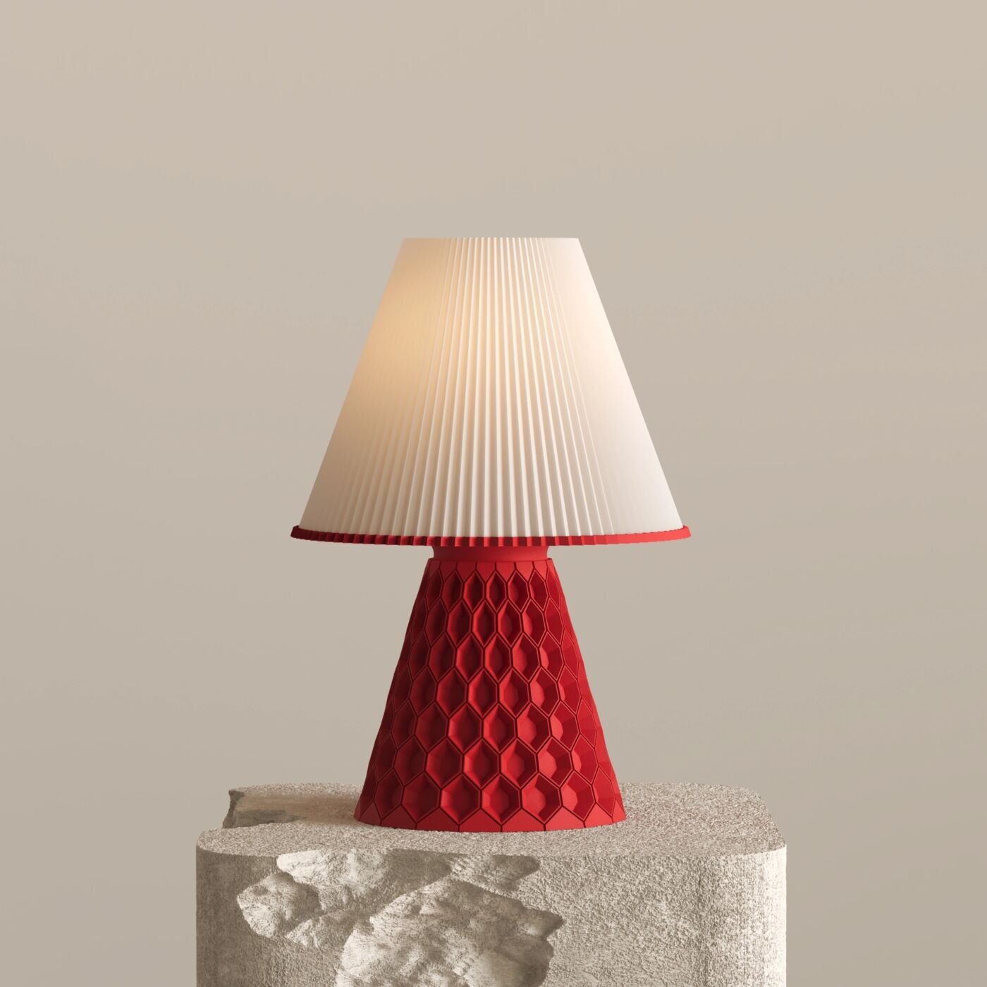 Tria Decorative Table Lamp – Chinese Red
