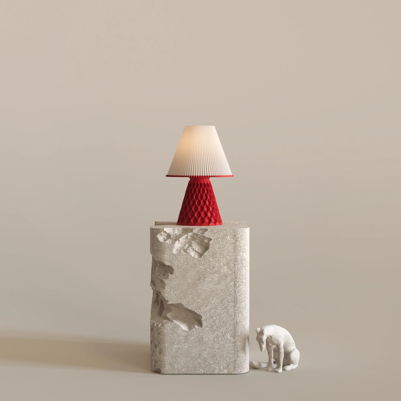 Tria Decorative Table Lamp – Chinese Red