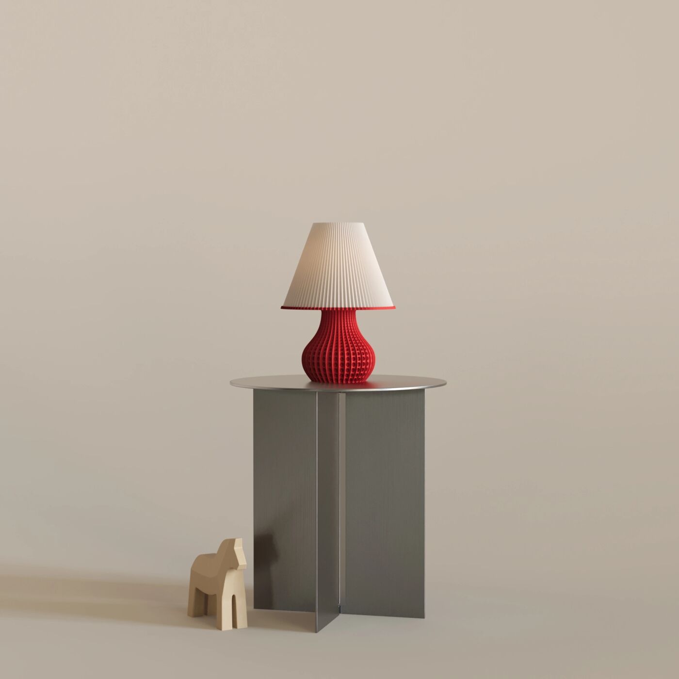 Parva Decorative Table Lamp – Chinese Red
