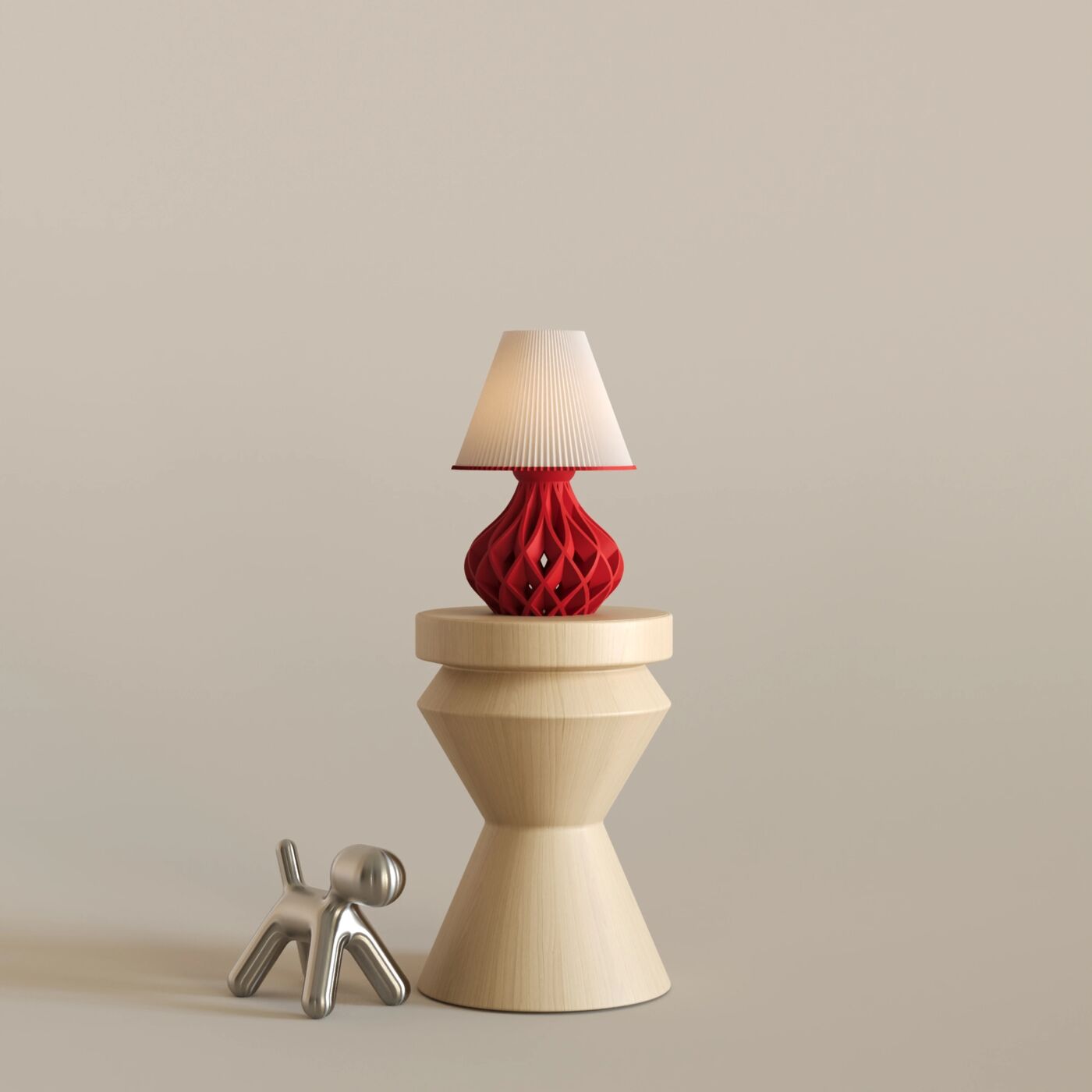 Geoma Decorative Table Lamp – Chinese Red