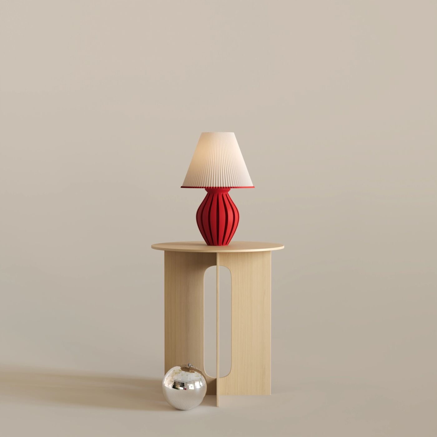 Cera Decorative Table Lamp – Chinese Red