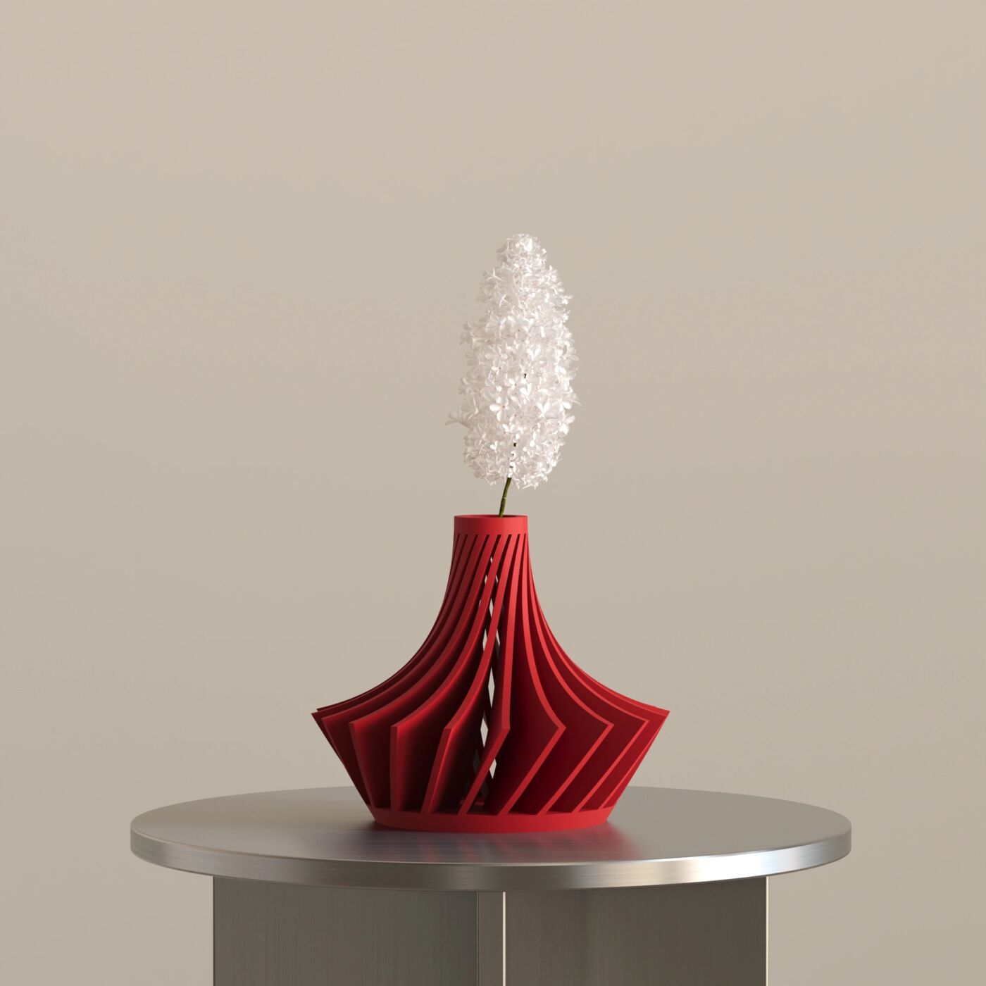 Kuba Dekoratif Vazo – Chinese Red