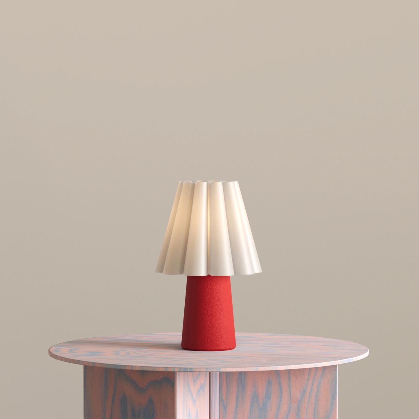 Mini Kint Dekoratif Masa Lambası – Chinese Red