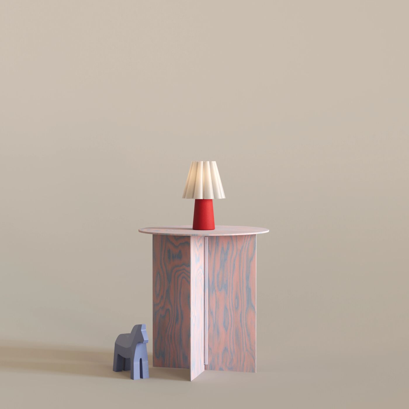 Mini Kint Dekoratif Masa Lambası – Chinese Red
