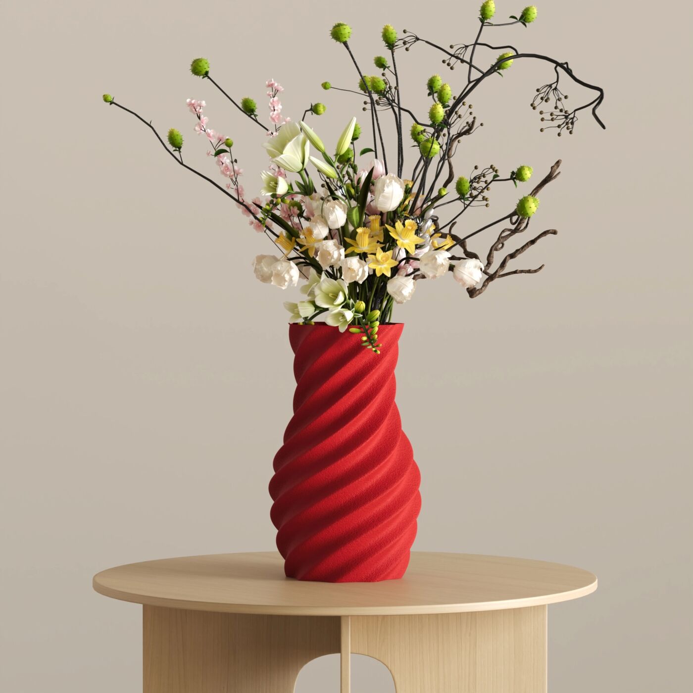 Drip Dekoratif Vazo – Chinese Red
