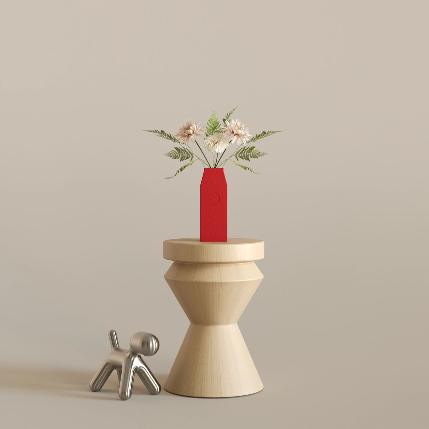 Milky Dekoratif Vazo – Chinese Red