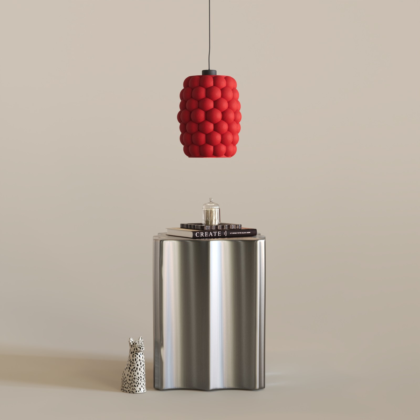 Boucle Dekoratif Sarkıt Lamba – Chinese Red